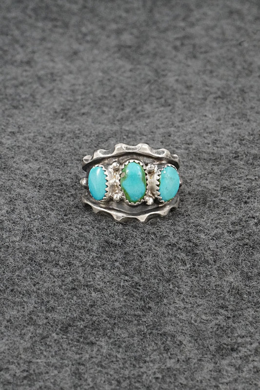 Turquoise & Sterling Silver Ring - Genevieve Francisco - Size 9.5