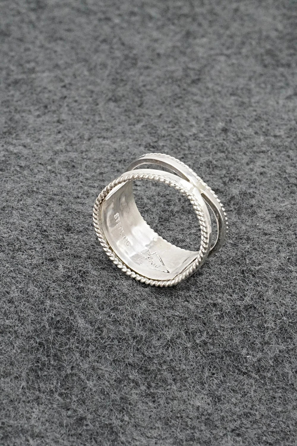 Coral and Sterling Silver Ring - Bruce Johnson - Size 10.5