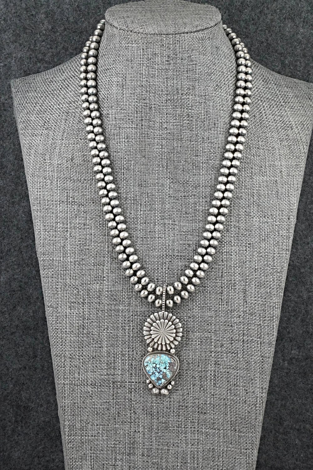 Turquoise & Sterling Silver Necklace - Tom Lewis