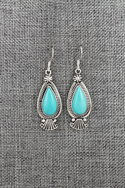 Turquoise & Sterling Silver Earrings - Verley Betone