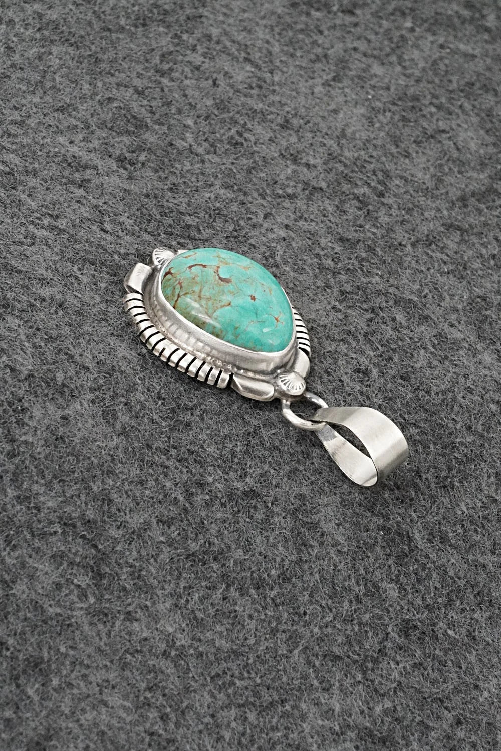 Turquoise & Sterling Silver Pendant - Thomas Franscisco
