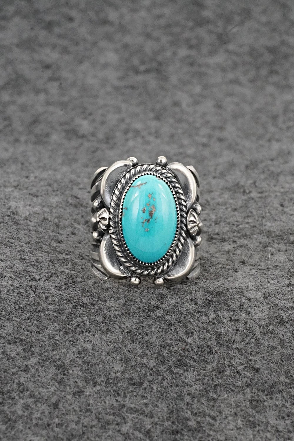 Turquoise & Sterling Silver Ring - Delbert Gordon - Size 7.5