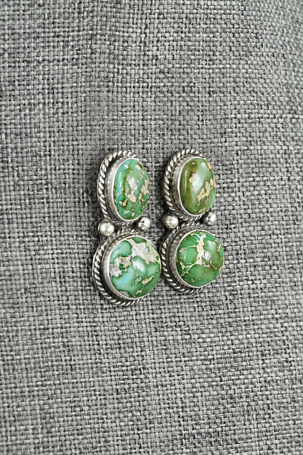 Turquoise & Sterling Silver Earrings - Eugene Gruber