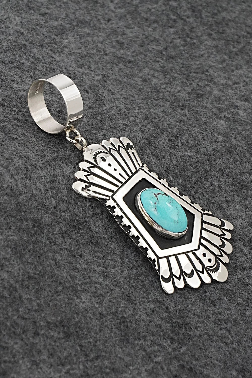 Turquoise & Sterling Silver Pendant - Rosita Singer