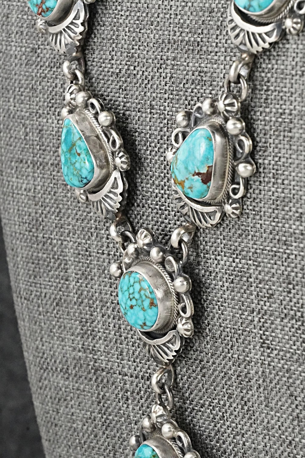 Turquoise & Sterling Silver Necklace and Earrings Set - Kathleen Livingston