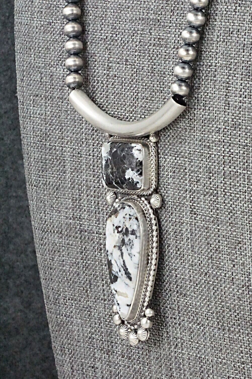 White Buffalo & Sterling Silver Necklace - Tom Lewis