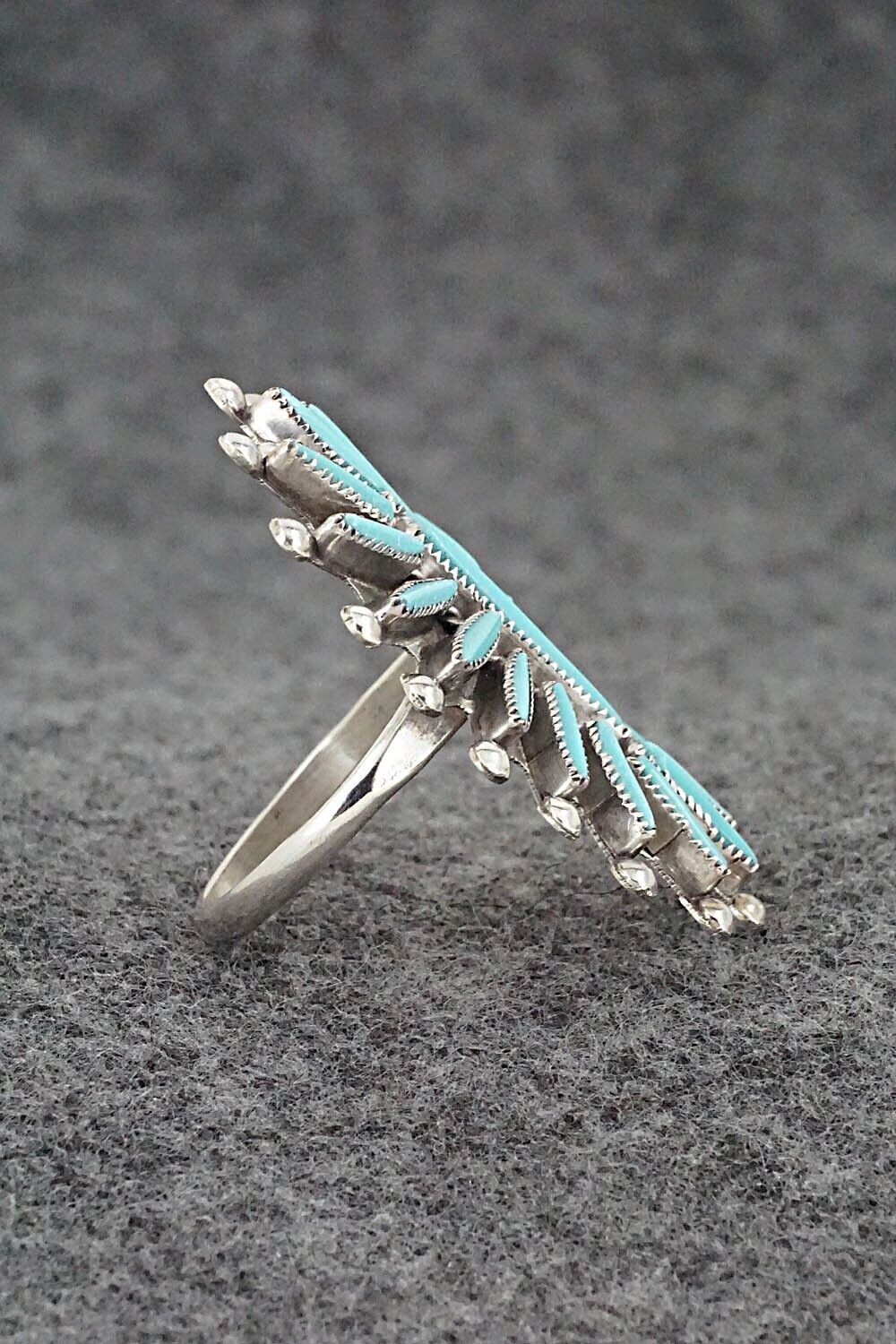 Turquoise & Sterling Silver Ring - Lance & Cordelia Waatsa - Size 9