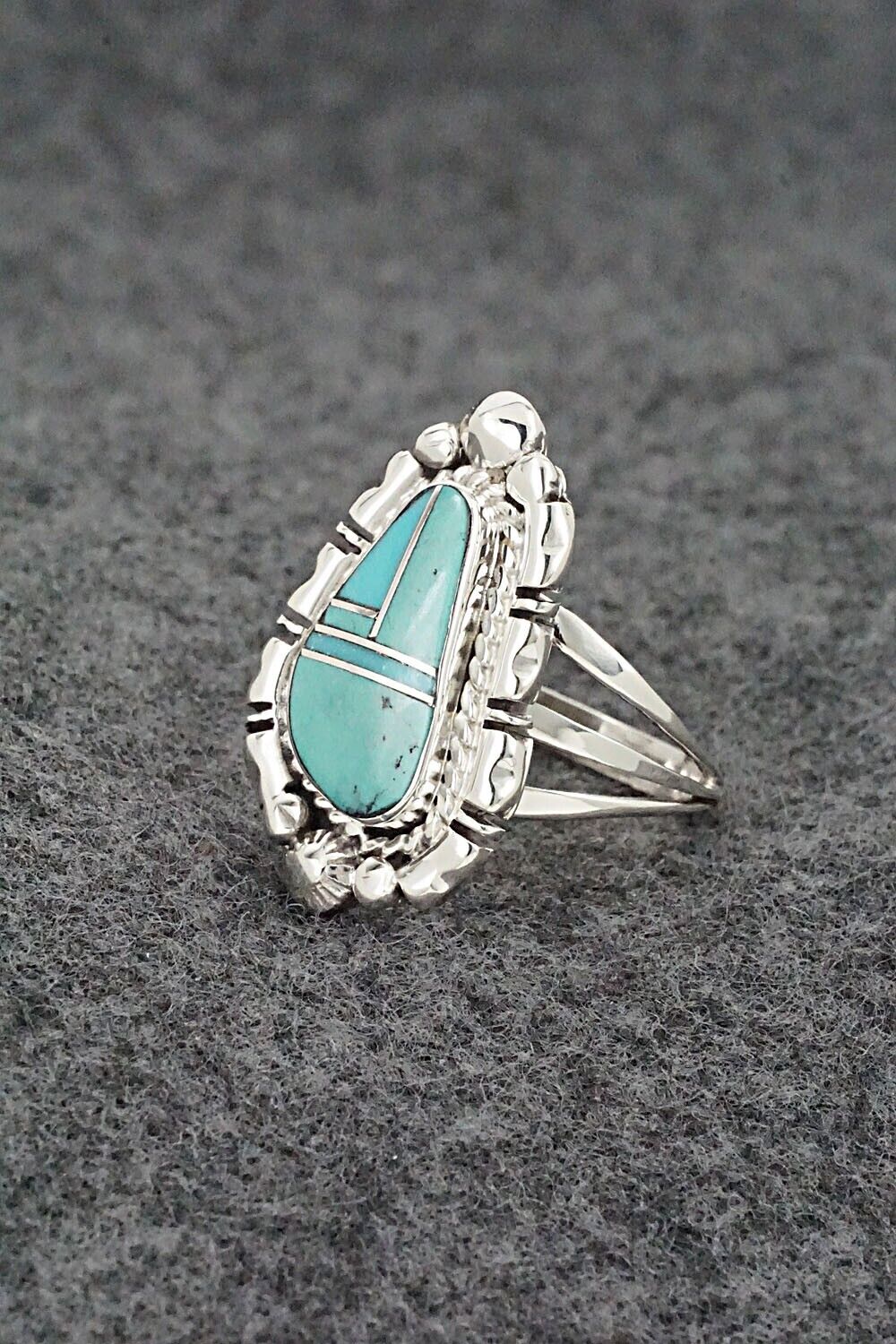 Turquoise & Sterling Silver Ring - James Manygoats - Size 8