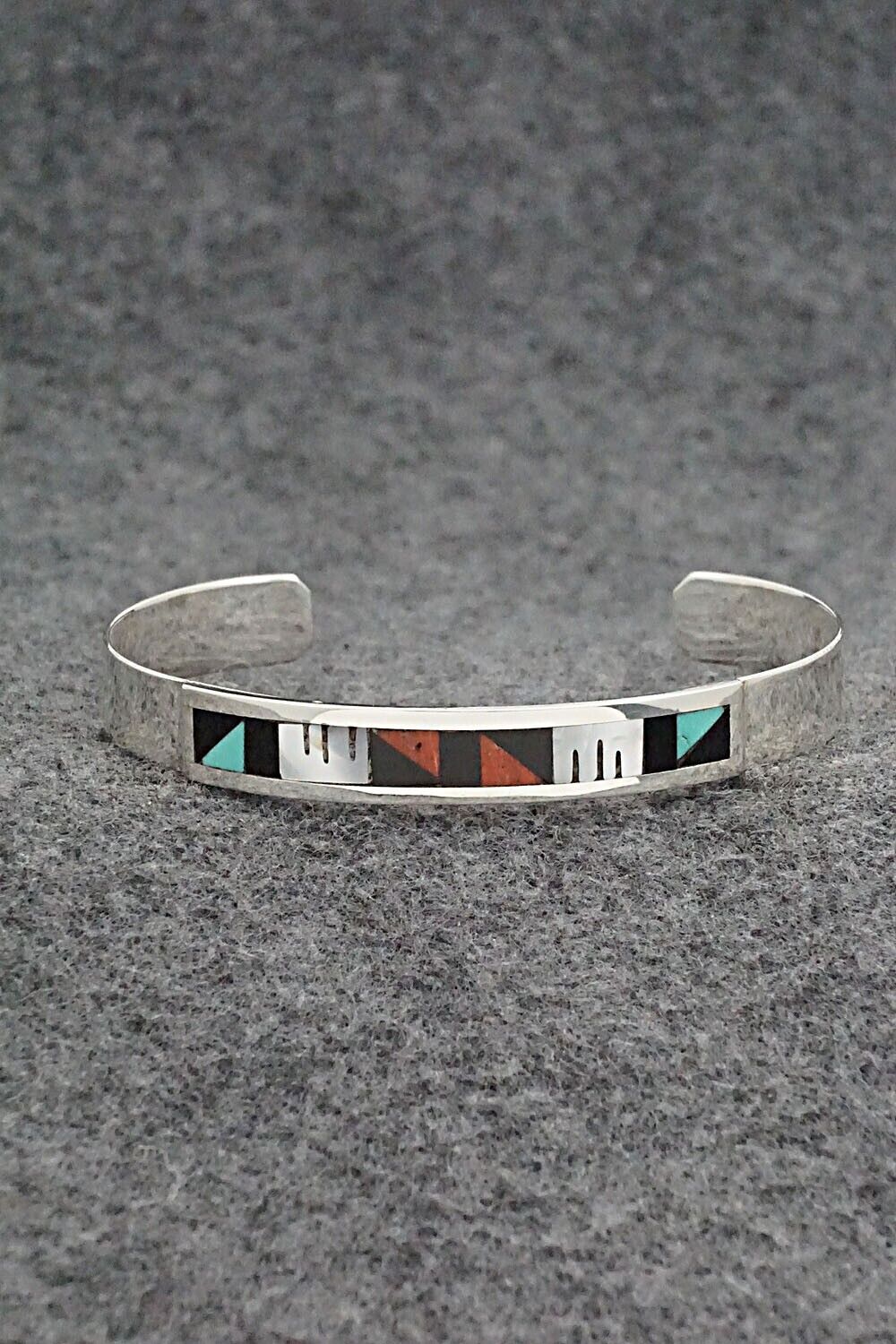 Multi Stone & Sterling Silver Inlay Bracelet - Leander Othole