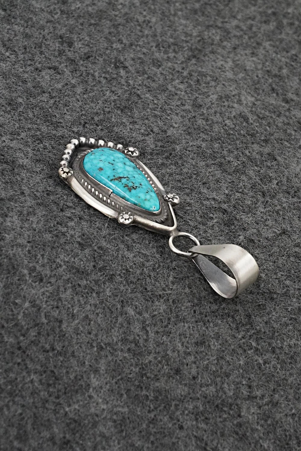 Turquoise & Sterling Silver Pendant - Leslie Nez