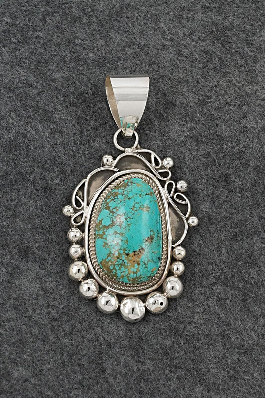 Turquoise & Sterling Silver Pendant - Leslie Nez