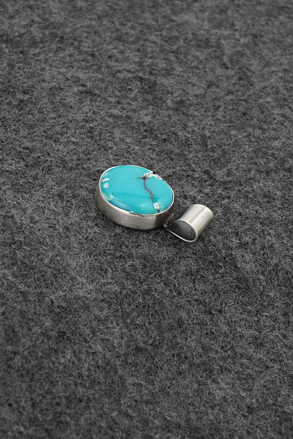 Turquoise & Sterling Silver Pendant - Eugene Gruber