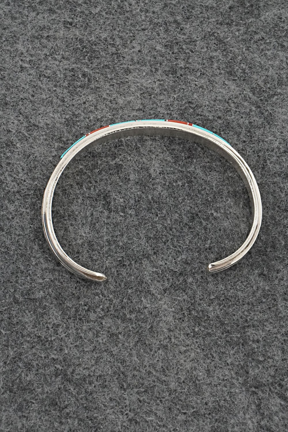 Turquoise, Coral & Sterling Silver Bracelet - Wilbert Muskett Jr.