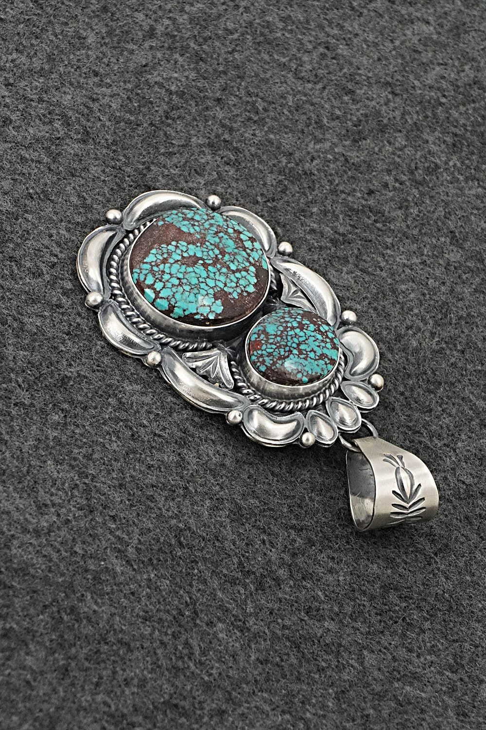 Turquoise & Sterling Silver Pendant - Raymond Delgarito