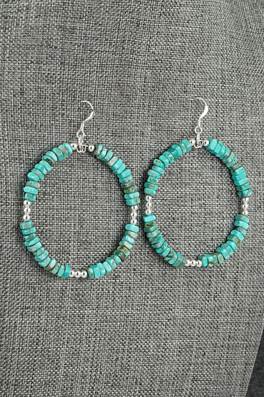 Turquoise & Sterling Silver Earrings - Doreen Jake