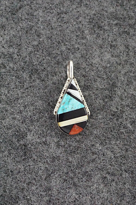 Multi-Stone & Sterling Silver Pendant - Cleo Kallestewa