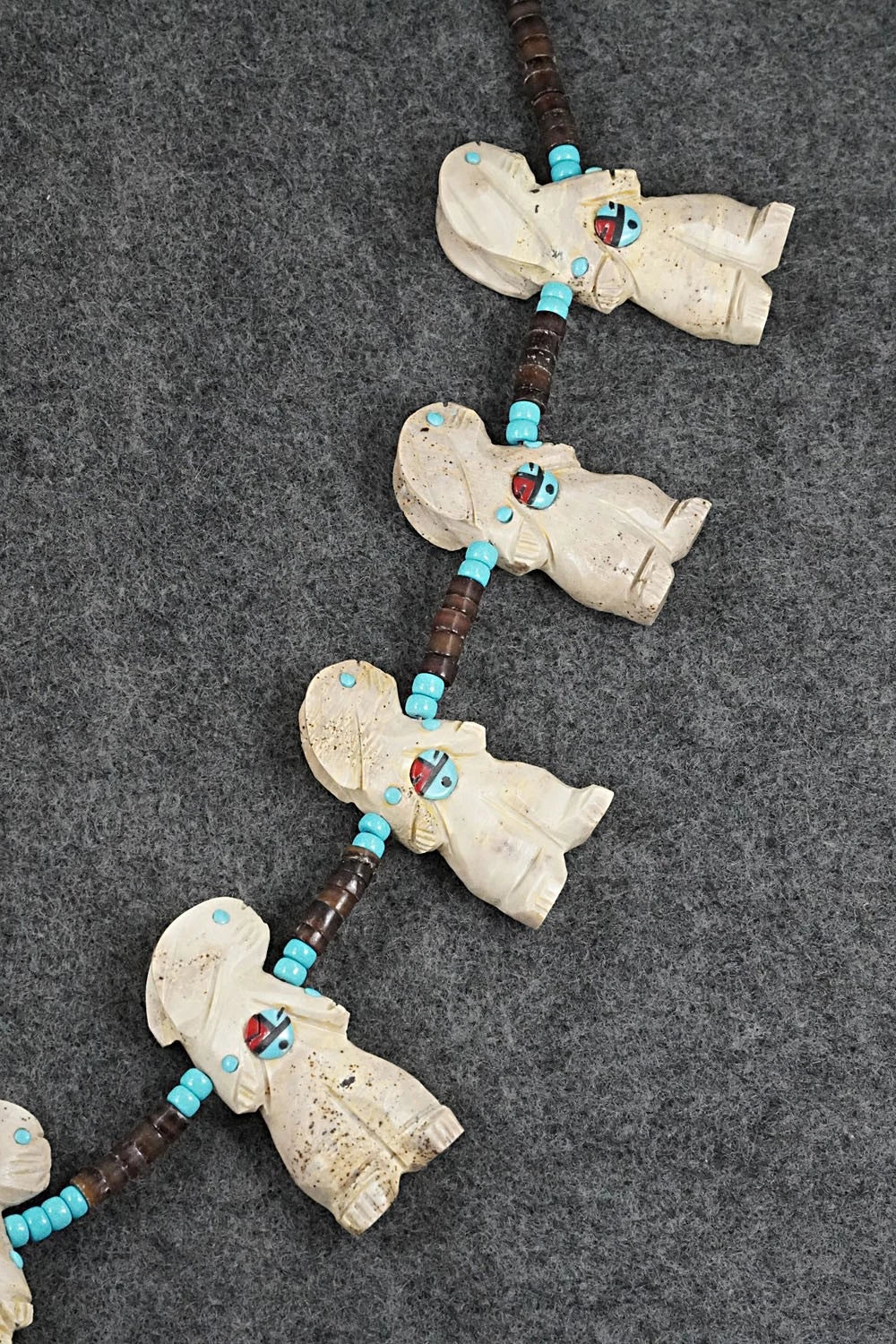 Multi-Stone Rabbit Fetish & Sterling Silver Necklace Set - Dannette Laate