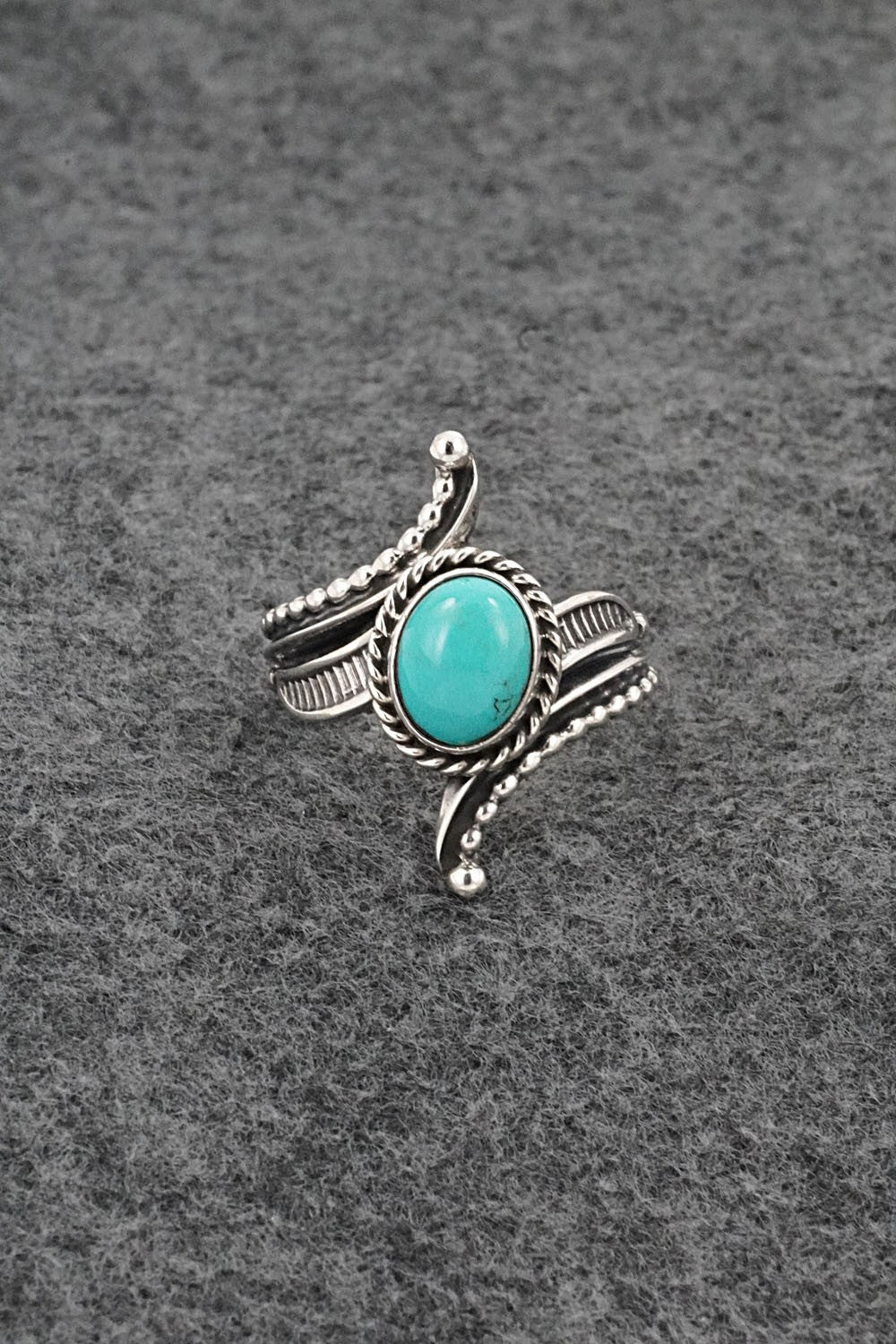 Turquoise & Sterling Silver Ring - Thomas Yazzie - Size 8.5