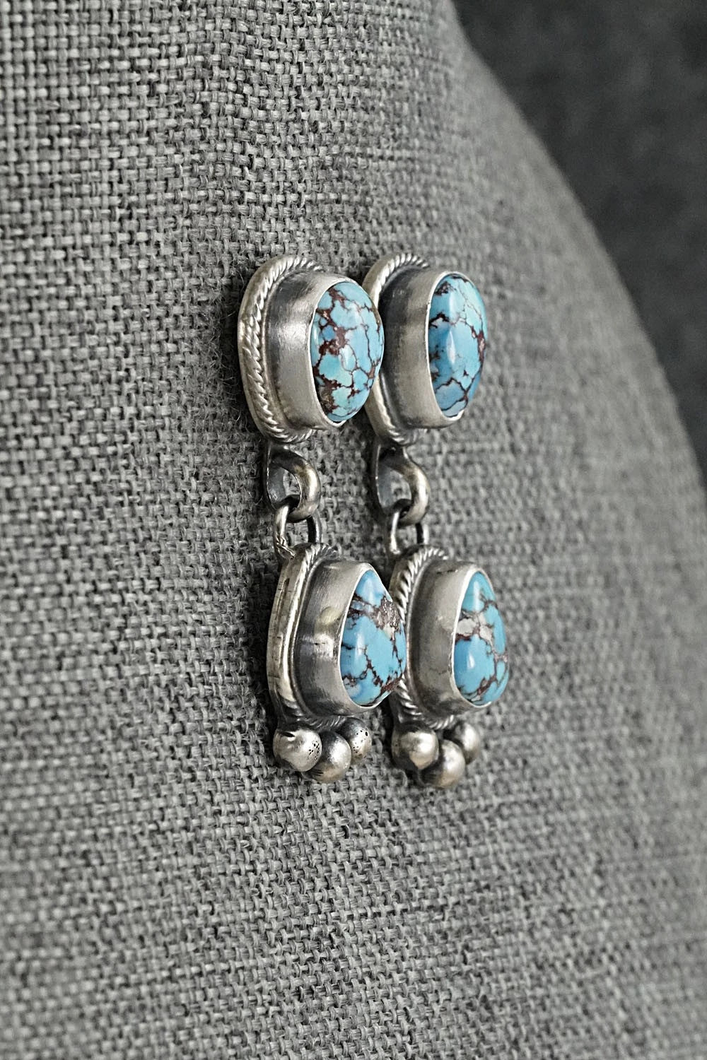 Turquoise & Sterling Silver Necklace and Earrings Set - Kathleen Livingston