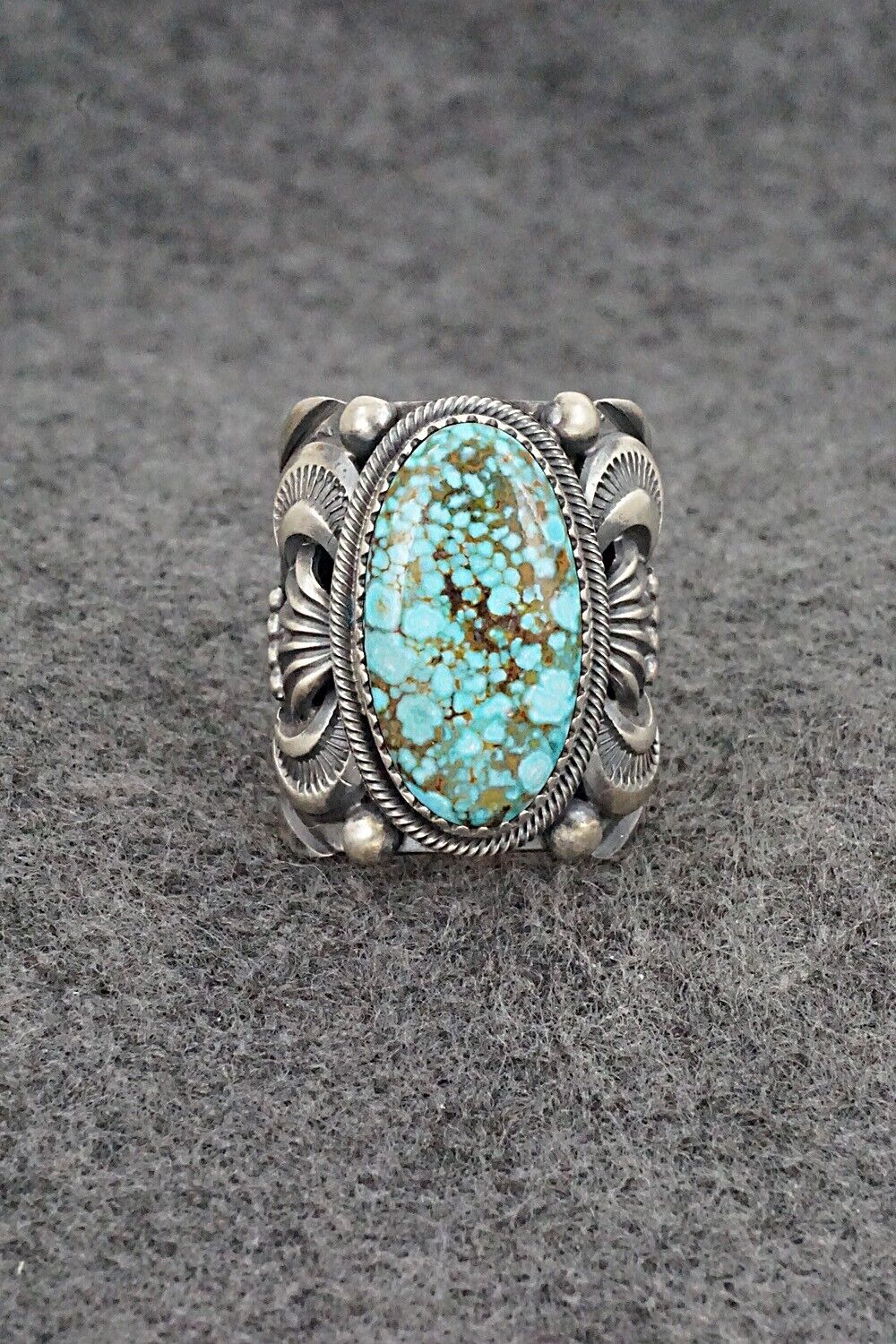 Turquoise & Sterling Silver Ring - Delbert Gordon - Size 9