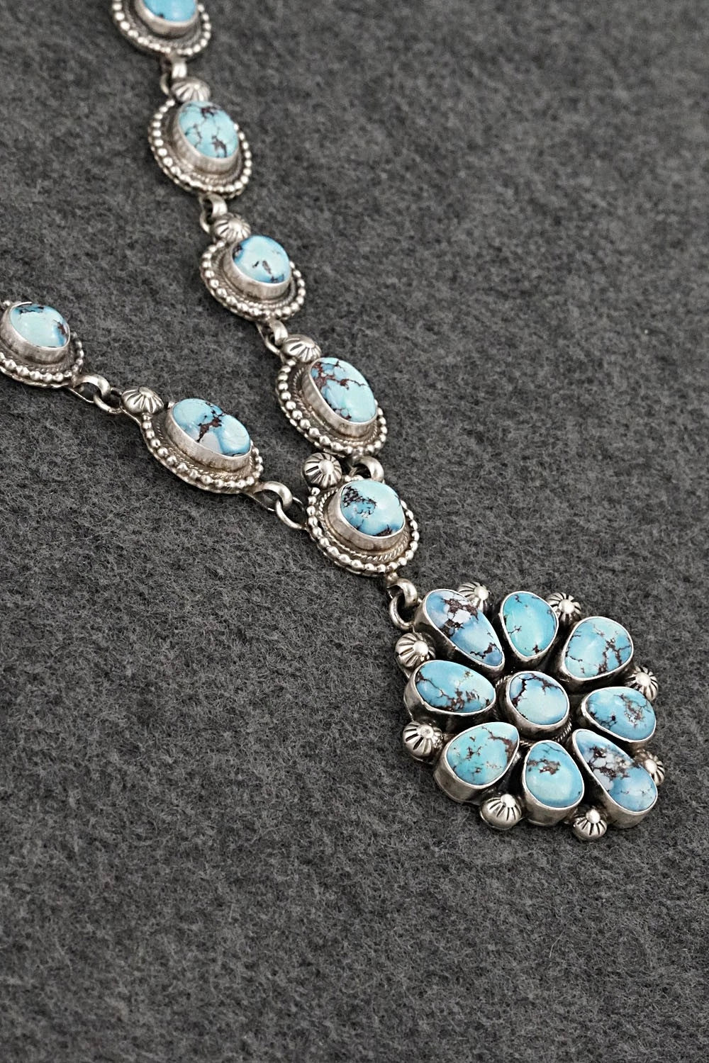 Turquoise & Sterling Silver Necklace and Earrings Set - Kathleen Livingston