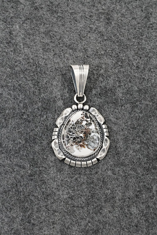 White Buffalo & Sterling Silver Pendant - Samuel Yellowhair