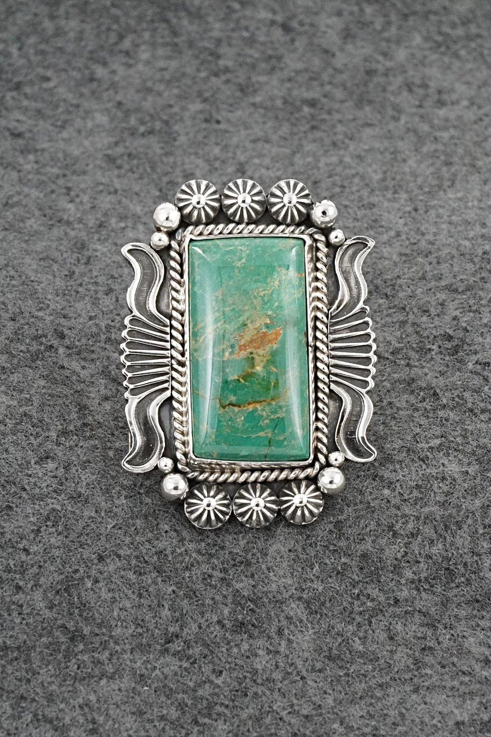 Turquoise & Sterling Silver Ring - Michael Calladitto - Size 9.5