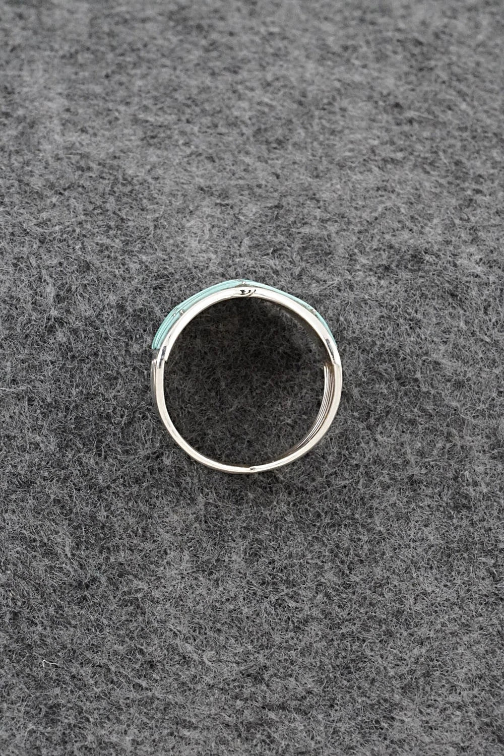 Turquoise & Sterling Silver Ring - Andrew Enrico - Size 8.25