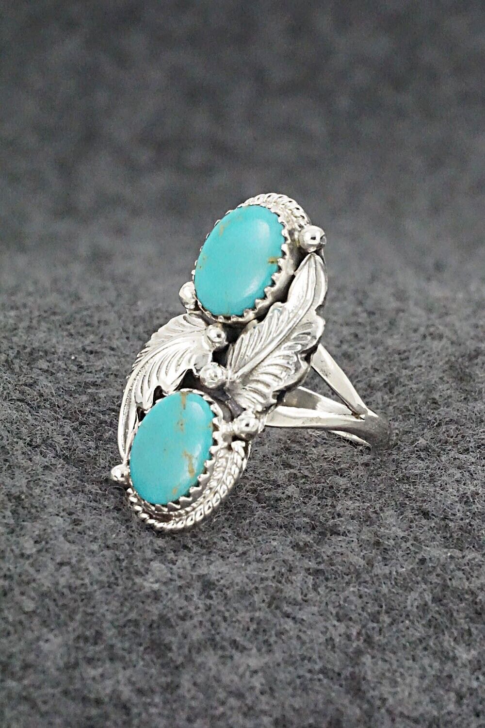 Turquoise & Sterling Silver Ring - Jerryson Henio - Size 7.5