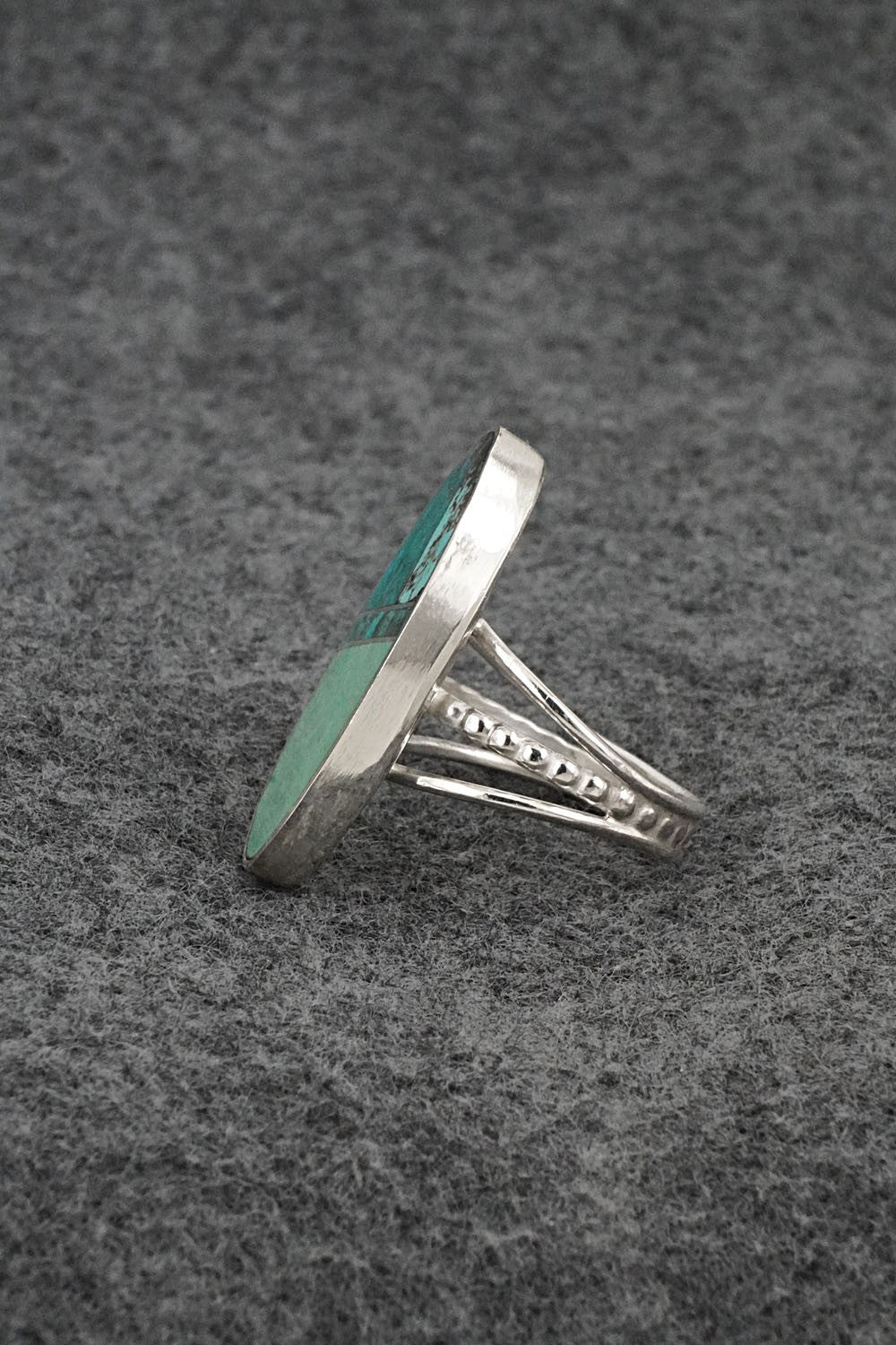 Turquoise & Sterling Silver Ring - Harold Smith - Size 7.5