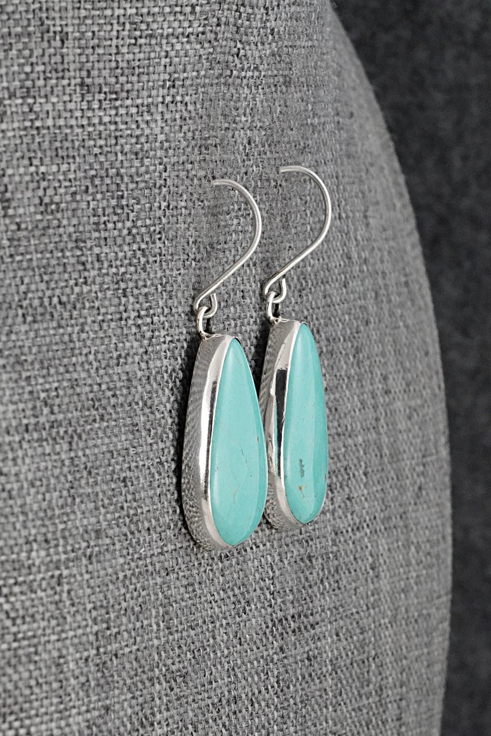 Turquoise & Sterling Silver Earrings - Eugene Gruber