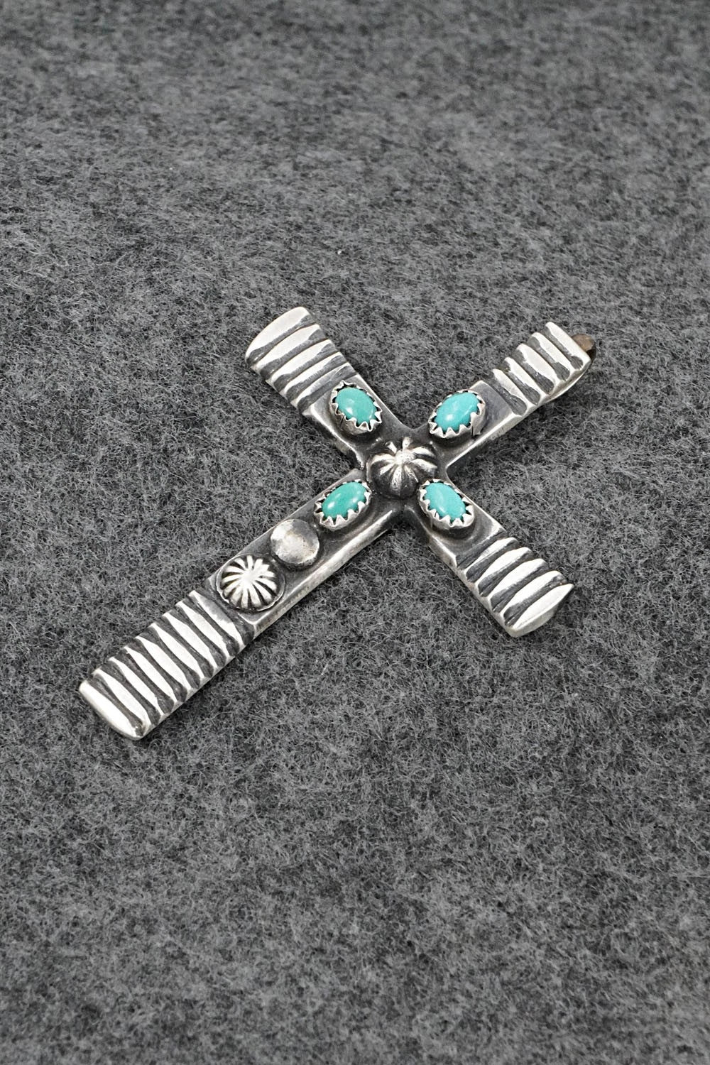 Turquoise & Sterling Silver Pendant - Martha Cayatineto