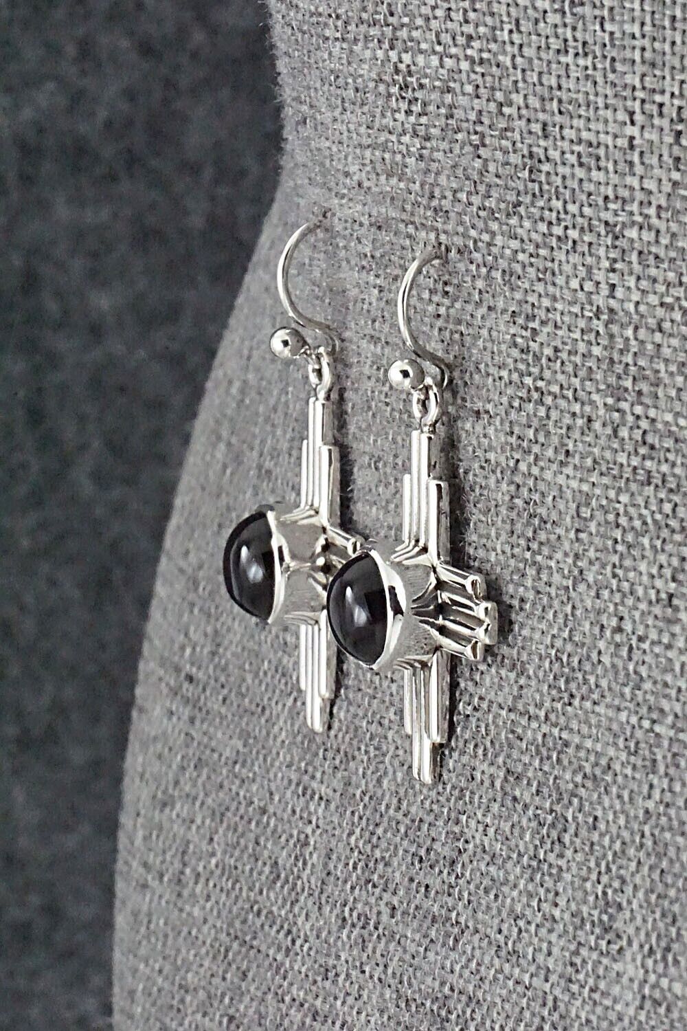 Onyx & Sterling Silver Earrings - Raymond Coriz