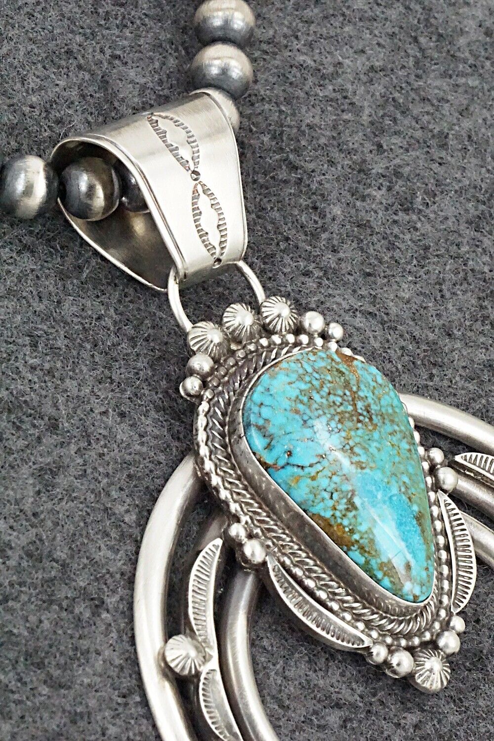 Turquoise & Sterling Silver Necklace - Tom Lewis