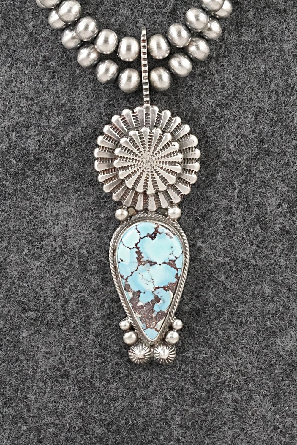 Turquoise & Sterling Silver Necklace - Tom Lewis
