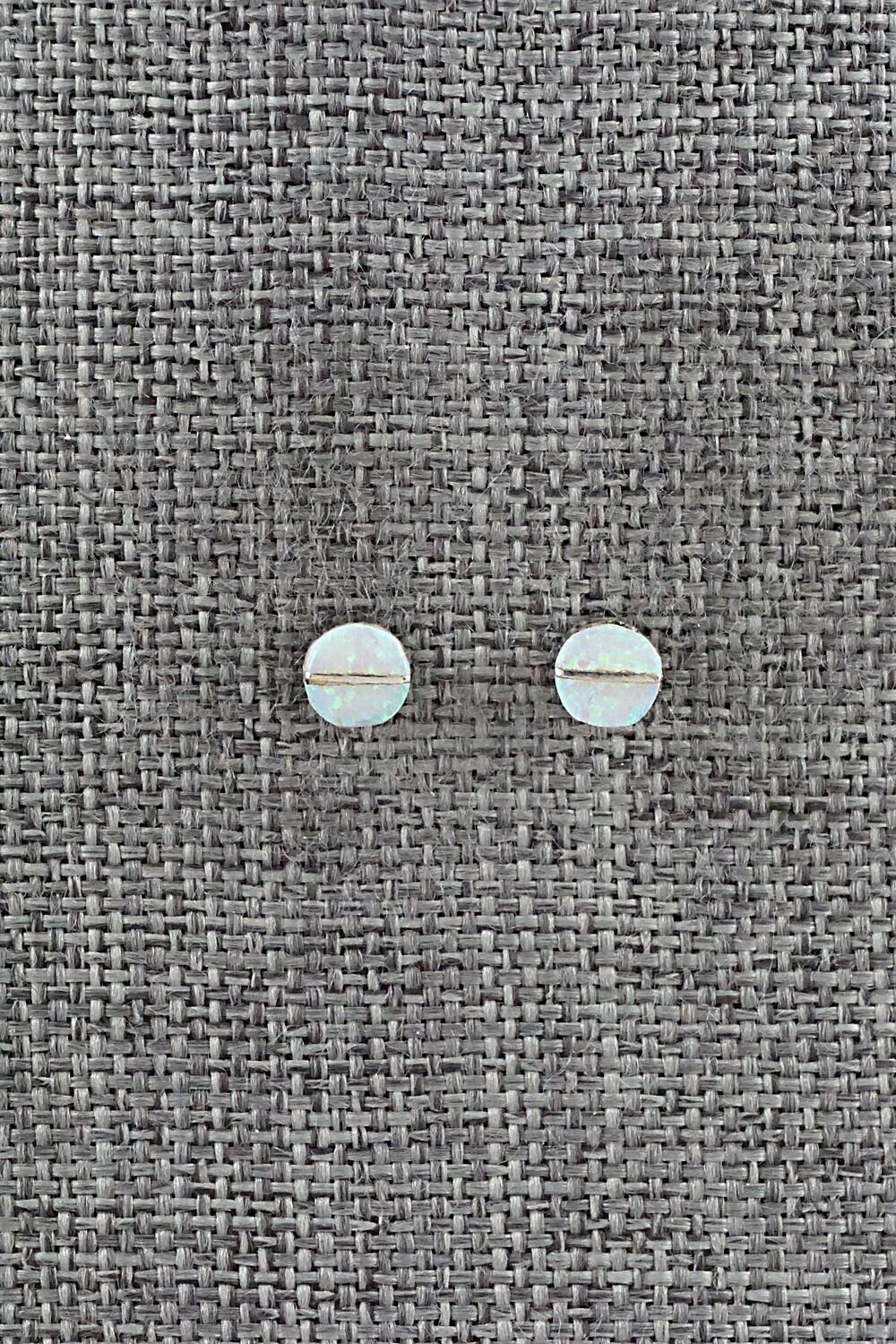 Opalite & Sterling Silver Inlay Earrings - Rowena Laweka