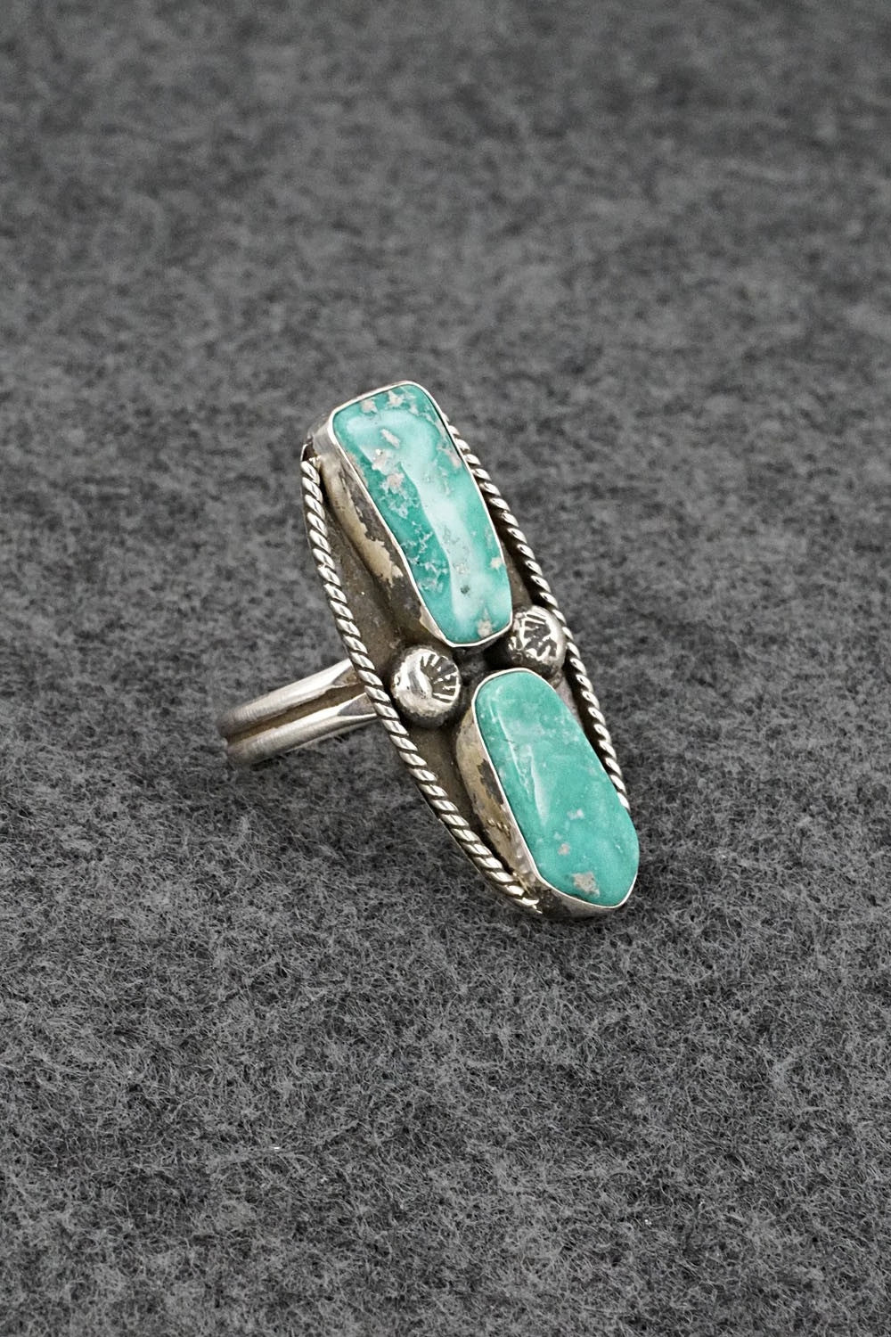 Turquoise & Sterling Silver Ring - Priscilla Reeder - Size 8