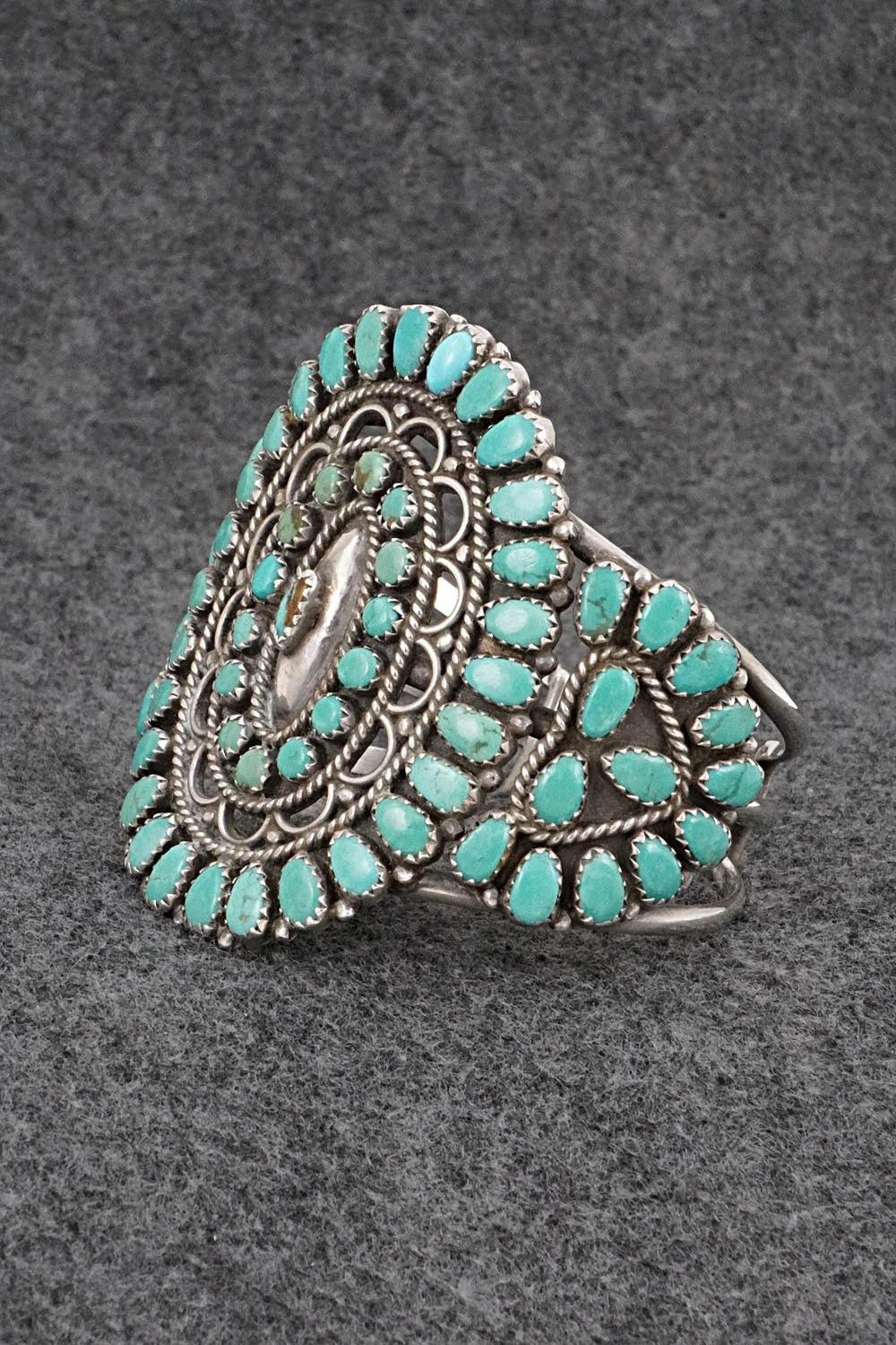 Turquoise & Sterling Silver Vintage Bracelet - Larry Moses Begay
