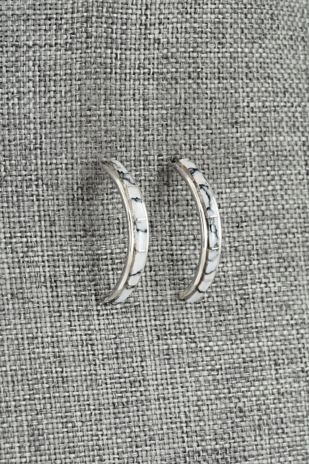 White Buffalo & Sterling Silver Earrings - Nathaniel Johnson