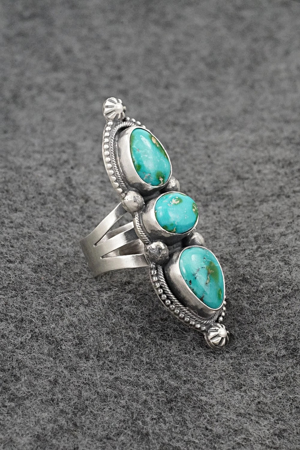 Turquoise & Sterling Silver Ring - Bobby Johnson - Size 8
