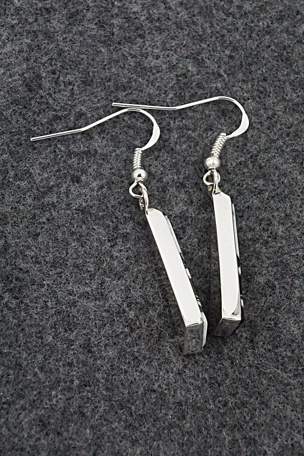 White Buffalo & Sterling Silver Earrings - Marilyn Yazzie