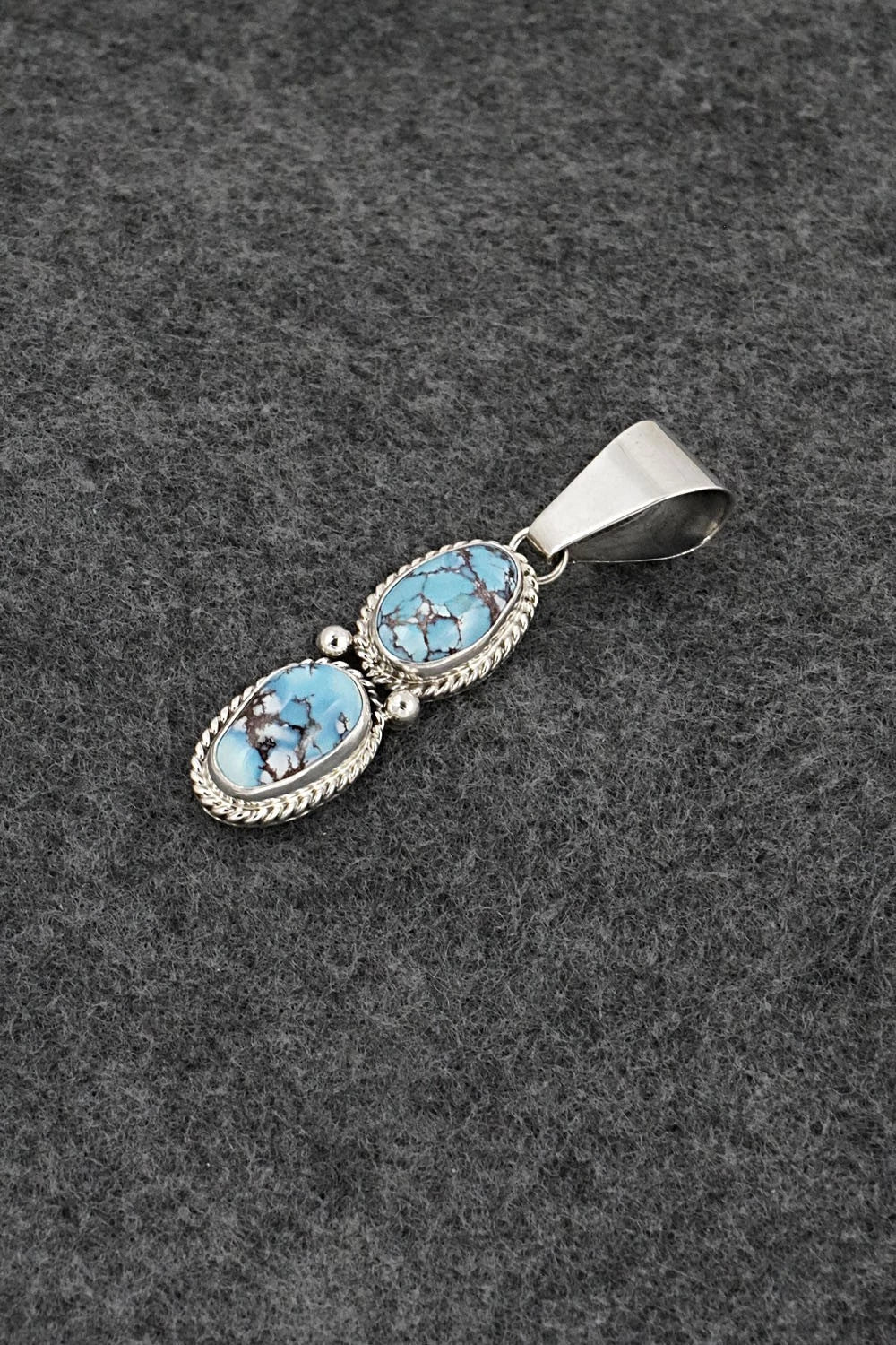 Turquoise & Sterling Silver Pendant - Eugene Gruber