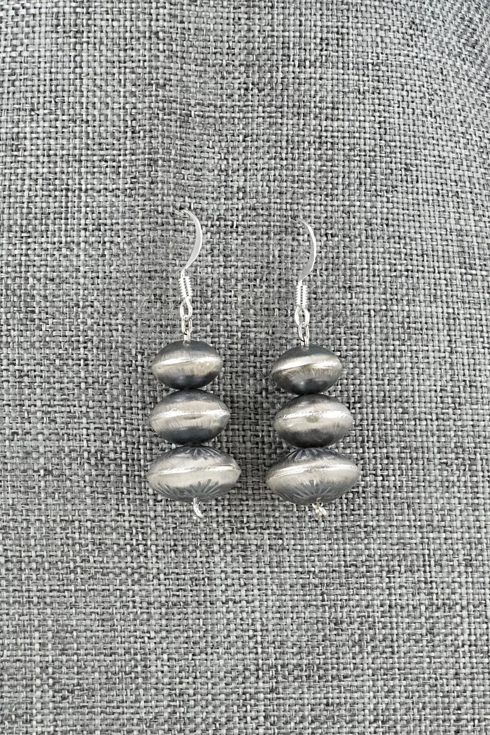Sterling Silver Navajo Pearl Necklace & Earrings Set - Angeline Miller