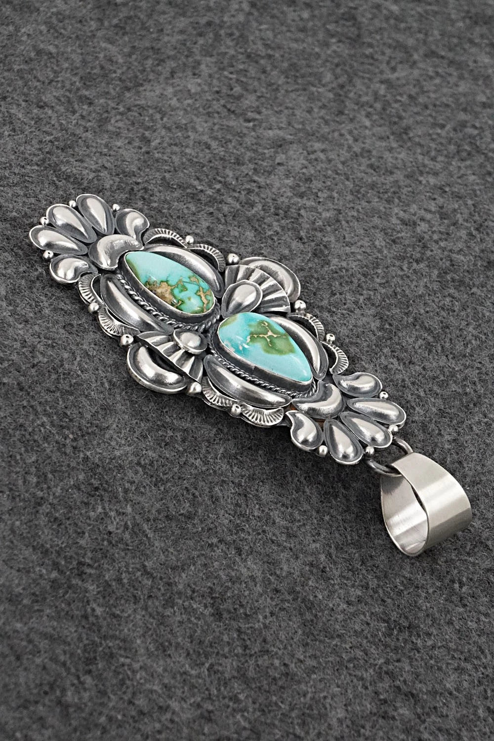 Turquoise and Sterling Silver Pendant - Derrick Gordon