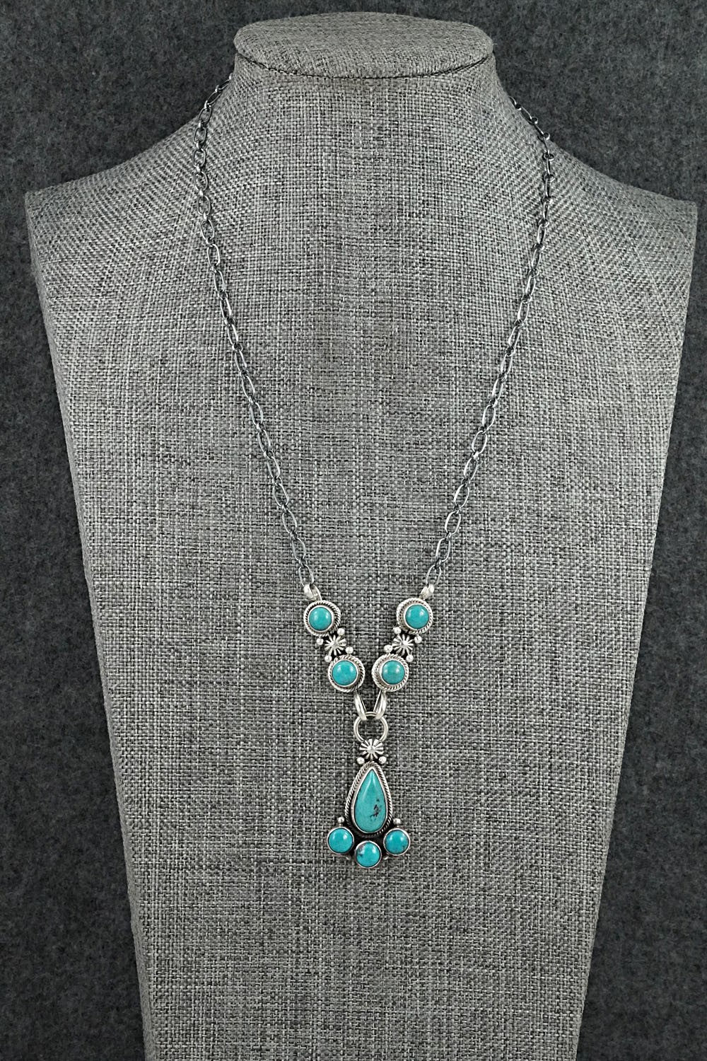 Turquoise & Sterling Silver Necklace - Verley Betone