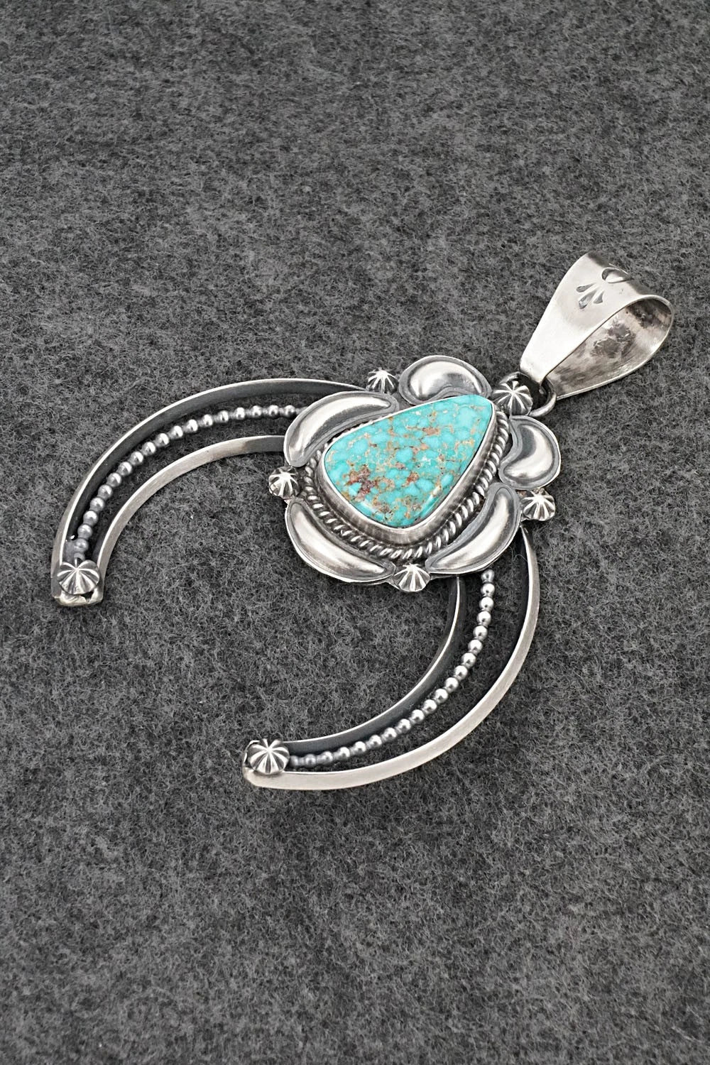 Turquoise & Sterling Silver Naja Pendant - Raymond Delgarito