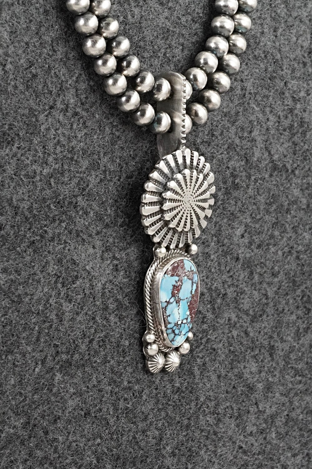 Turquoise & Sterling Silver Necklace - Tom Lewis