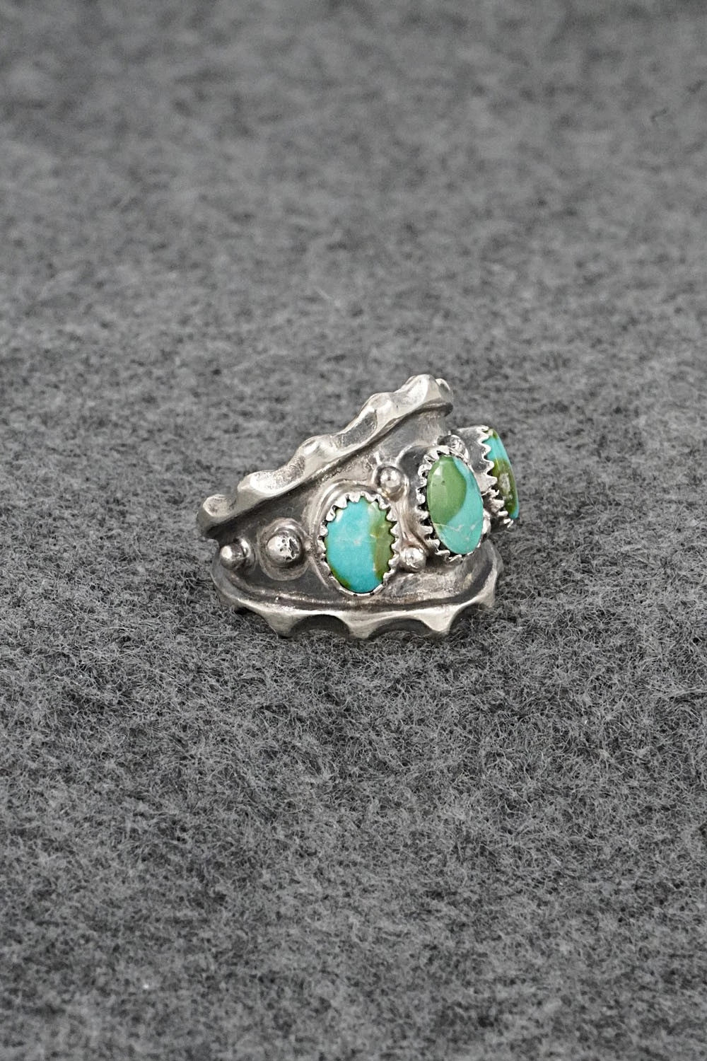 Turquoise & Sterling Silver Ring - Genevieve Francisco - Size 7.5