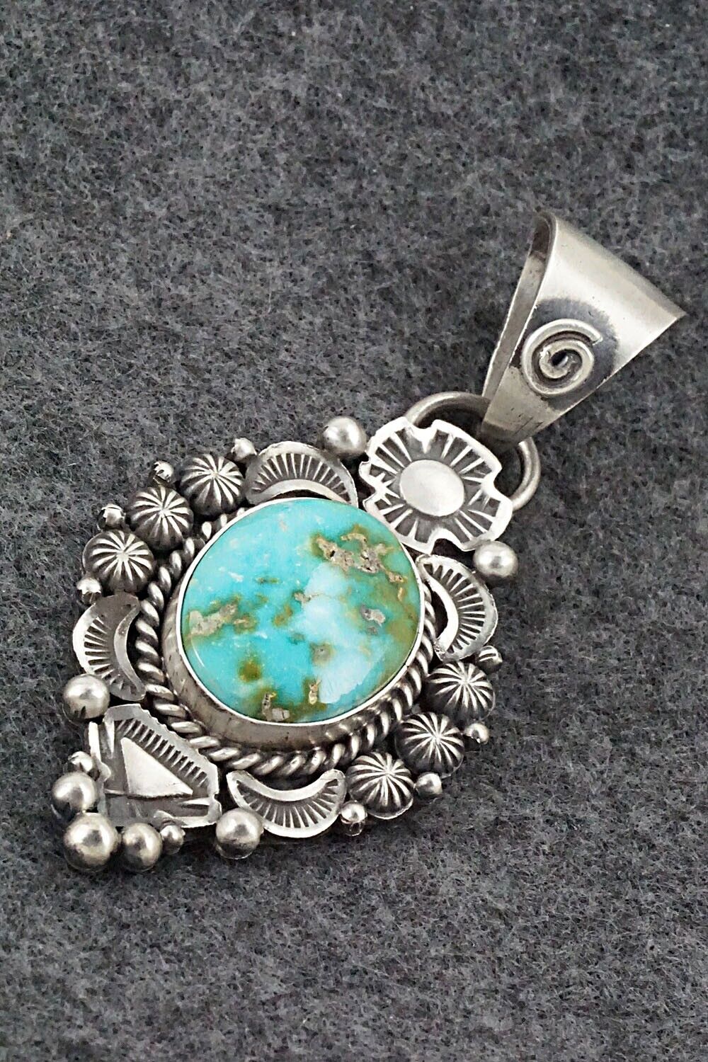 Turquoise & Sterling Silver Pendant - Rosita Calladitto