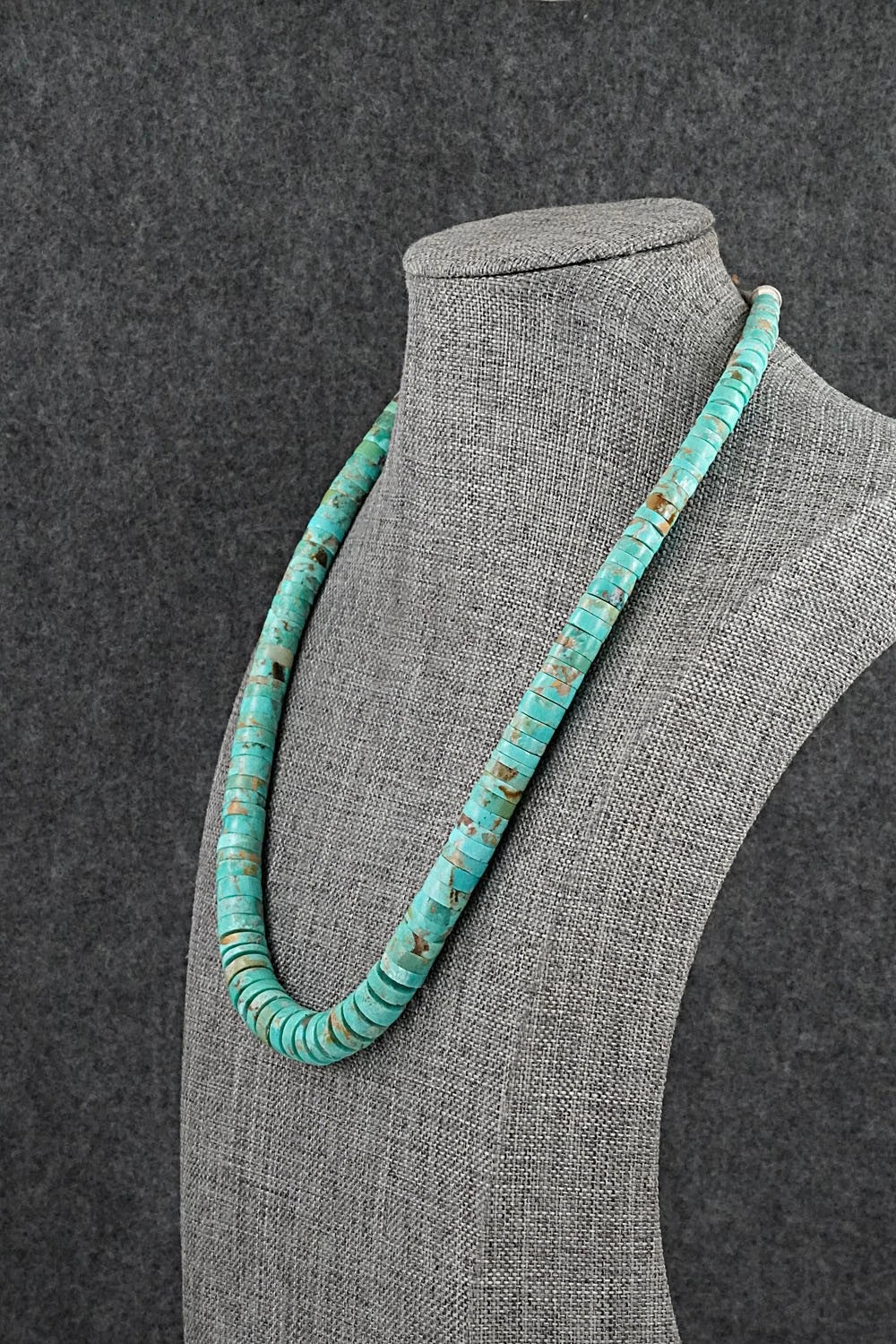 Turquoise & Sterling Silver Necklace 19"- Joe Garcia